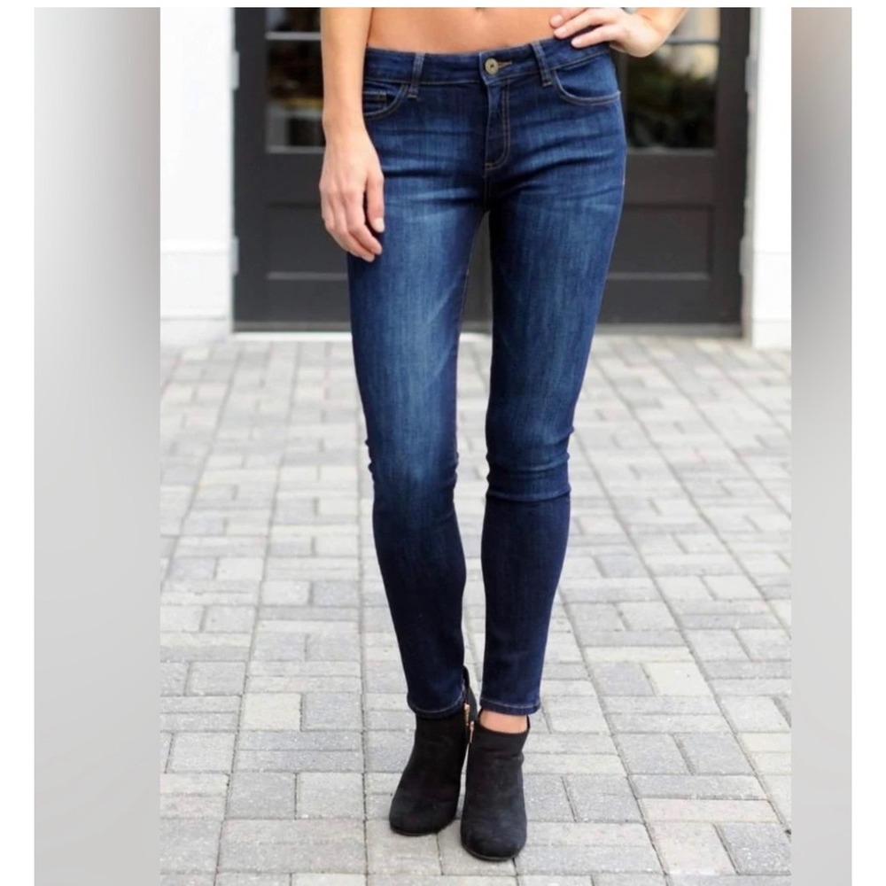 DL1961 Florence Instasculpt Cropped Skinny Jeans Holland Wash Blue Denim Size 25